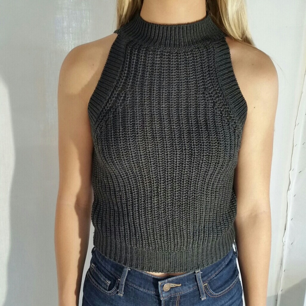 B2G1 Ribbed Grey Sleeveless Top